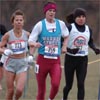 Early on in the masters women's 8K race, (L-R) Kathryn Martin, Barbara Gubbins, and Sarah Krakoff ran together.