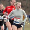 Briana Jackucewicz, 15, of New Jersey leads the next group of runners.