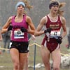 Boston College's Nichole Lister and Iona's McKayla Plank - both whom have been racing for their teams indoors as well - run 4-5.