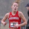 Wisconsin freshman Alicia Pabich runs in sixth place.