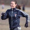 Julia Stamps of New York City warms up for the women's 8K race.