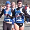 Shannon Rowbury of Duke leads Liz Woodworth of Wisconsin Runner.