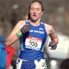 Stephanie Pezzullo, 23, of ZAP Fitness, a newcomer to distance running...