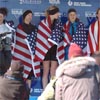 L-R: Nicole Aish, Kara Goucher, Sarah Schwald, Blake Russell, Carrie Tollefson, Lauren Fleshman, Amy Mortimer, and Rebecca Donaghue.