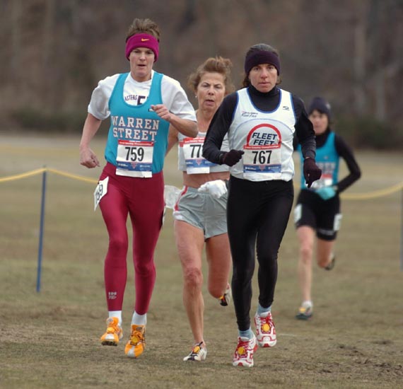 L-R: Barbara Gubbins, Kathryn Martin, and Sarah Krakoff continue to lead the race. Conveniently, they were all in different age groups, so each woman won hers.