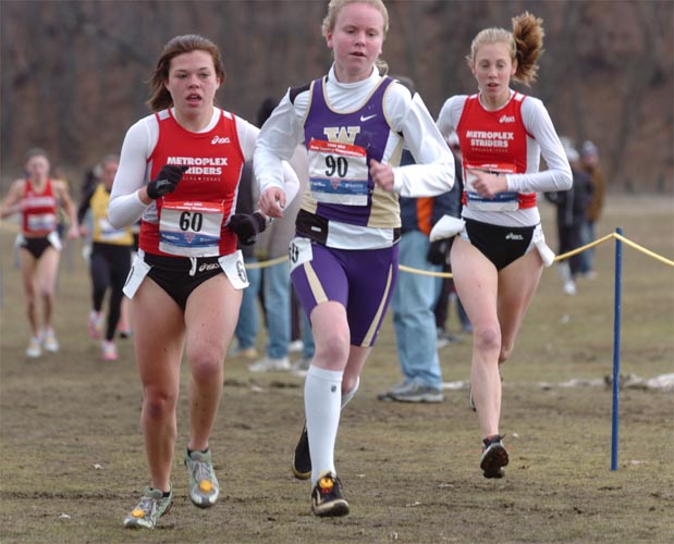 L-R: Samantha Means, Tori Tyler, and Kinsey Farren. Means and Farren both run for the Dallas-based Metroplex Striders.