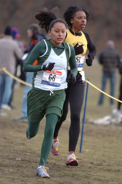 Tiffany Sorrell of Wings of America leads Caprice Bradshaw of the Buffalo Chips.