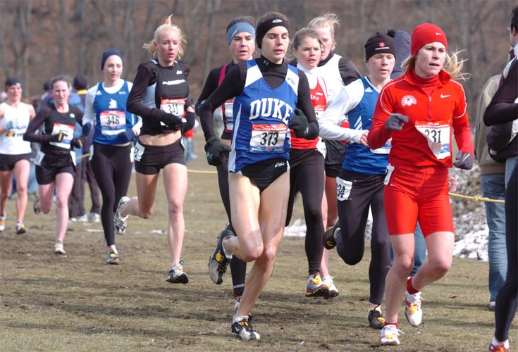 #373 Natasha Roetter of Duke and #331 Stephanie Dueringer of the Indiana Invaders.