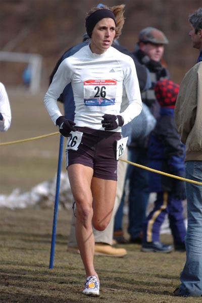 Sara Slattery of Lafayette, Colorado, runs in fourth place.