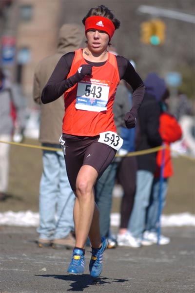 Claudin Hull of the adidas Raleigh Track Club finished 50th in 14:50.